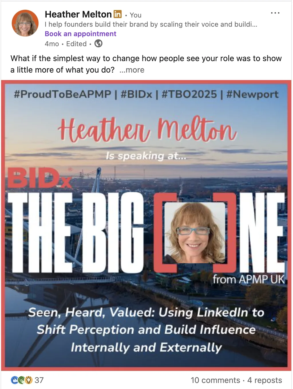 Heather speaking at APMP BIDx The Big One