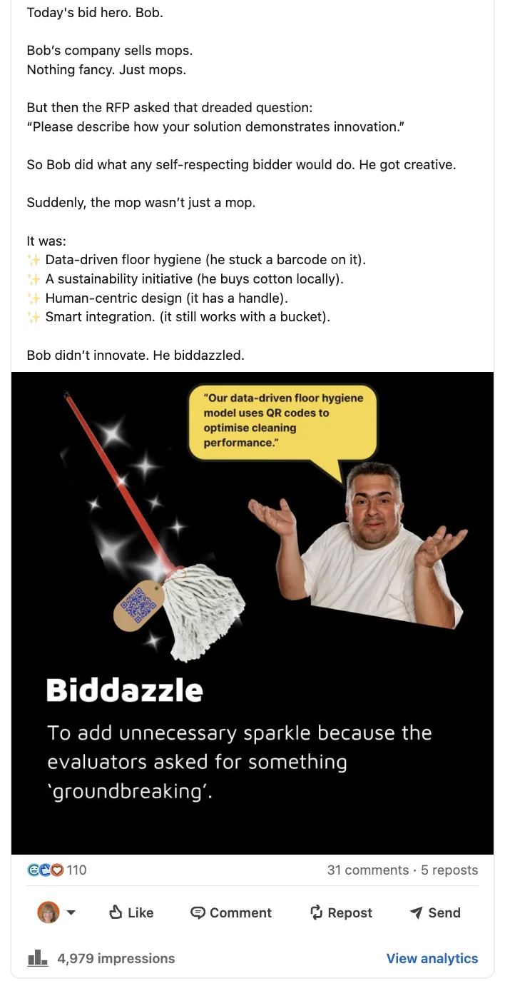 LinkedIn post: Biddazzle
