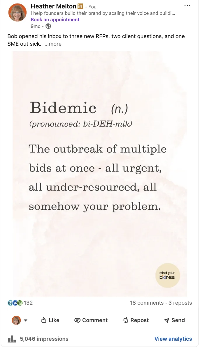 LinkedIn post: Bidemic